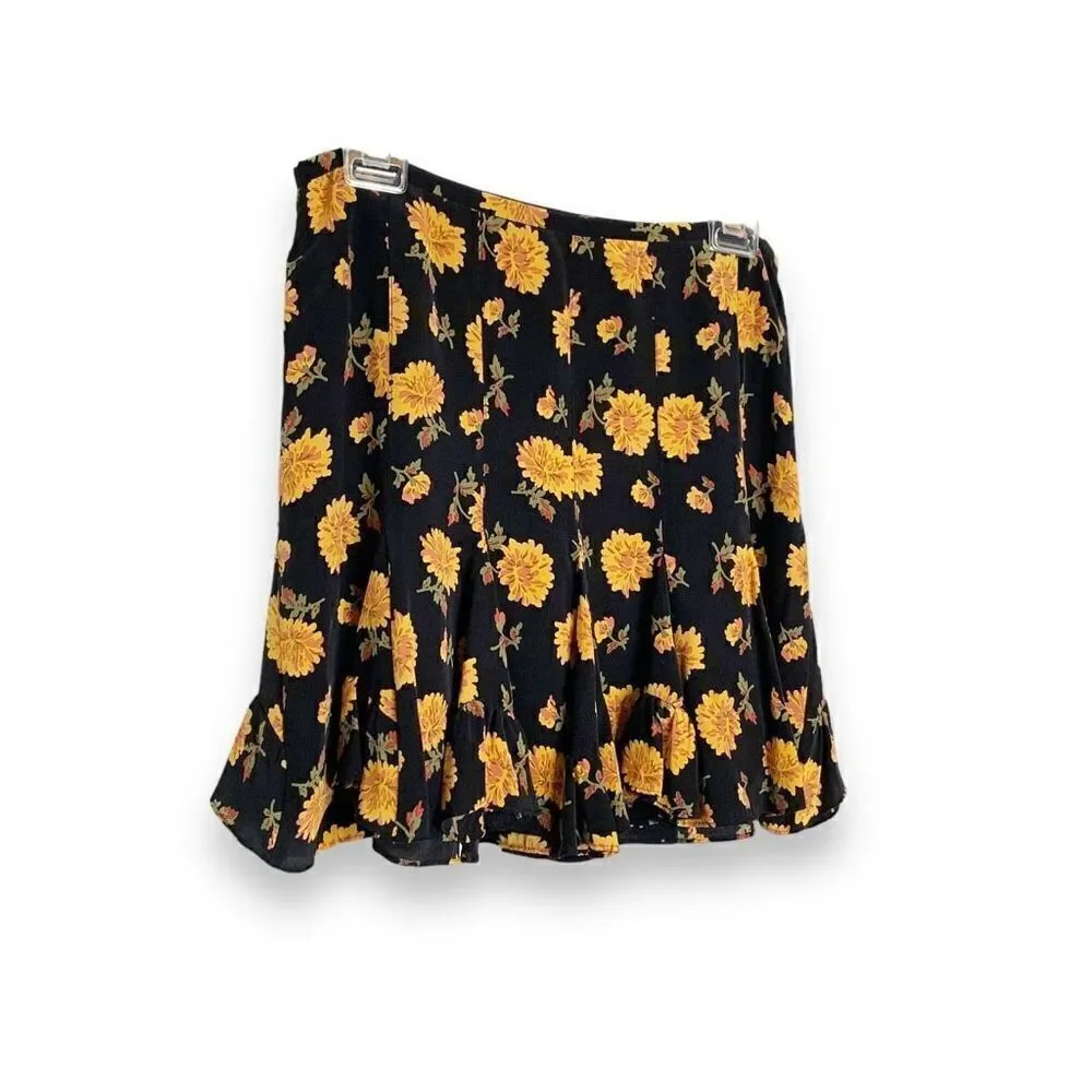 Veronica Beard Weller Floral-print Flounce Mini Skirt in Black Multi Women’s 2